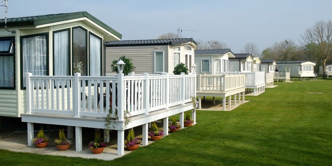 Caravans inside a static caravan park