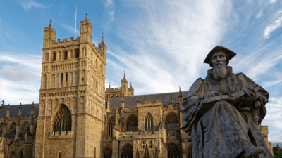 Richard Hooker Statue & Kathedrale St. Peter, Exeter
