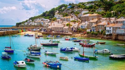 A harbour in a Cornish fishing village